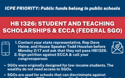 Legislative Alert: HB 1326 – Teaching and Student Scholarships AND ECCA (Federal SGO)